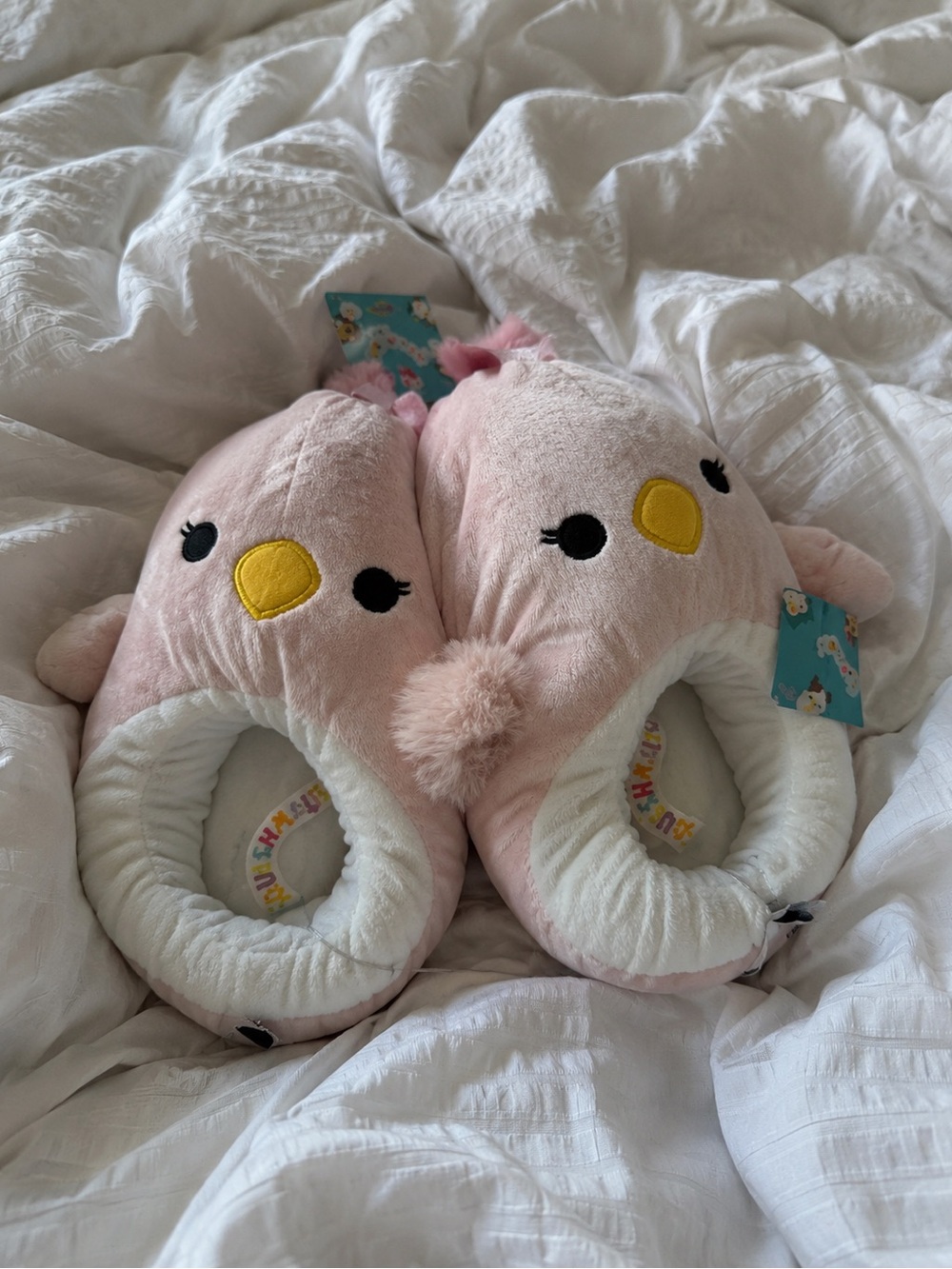 Squishmallows Pink Bird Kids Slippers Girls Sz 4/5